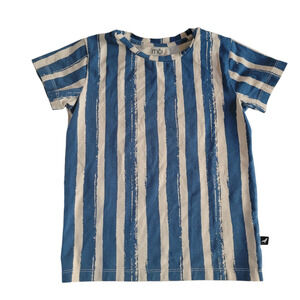Moi Circus Stripes Blue and White Striped Tee